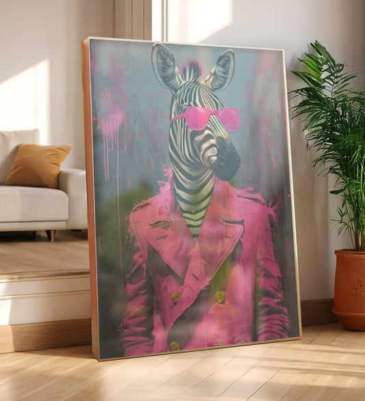 Zebra Uçuk Kaçık Çerçeveli Tablo