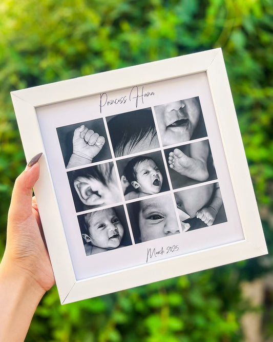 Dokuz kare Fotoğraflı Kişiye Özel Bebek Tasarım Tablo