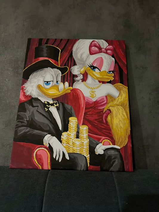 Scrooge McDuck Ve Daisy Duck Kanvas Tablo