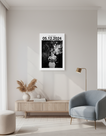 Kişiye Özel Düğün Tarihli Kanvas Tablo | Wedding Date Tasarım | Evlilik & Nişan Hediyesi