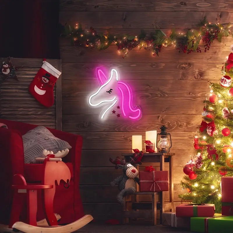 Neon Girls' Room Unicorn Pink Themed Illuminated Decorative Wall Lighting
