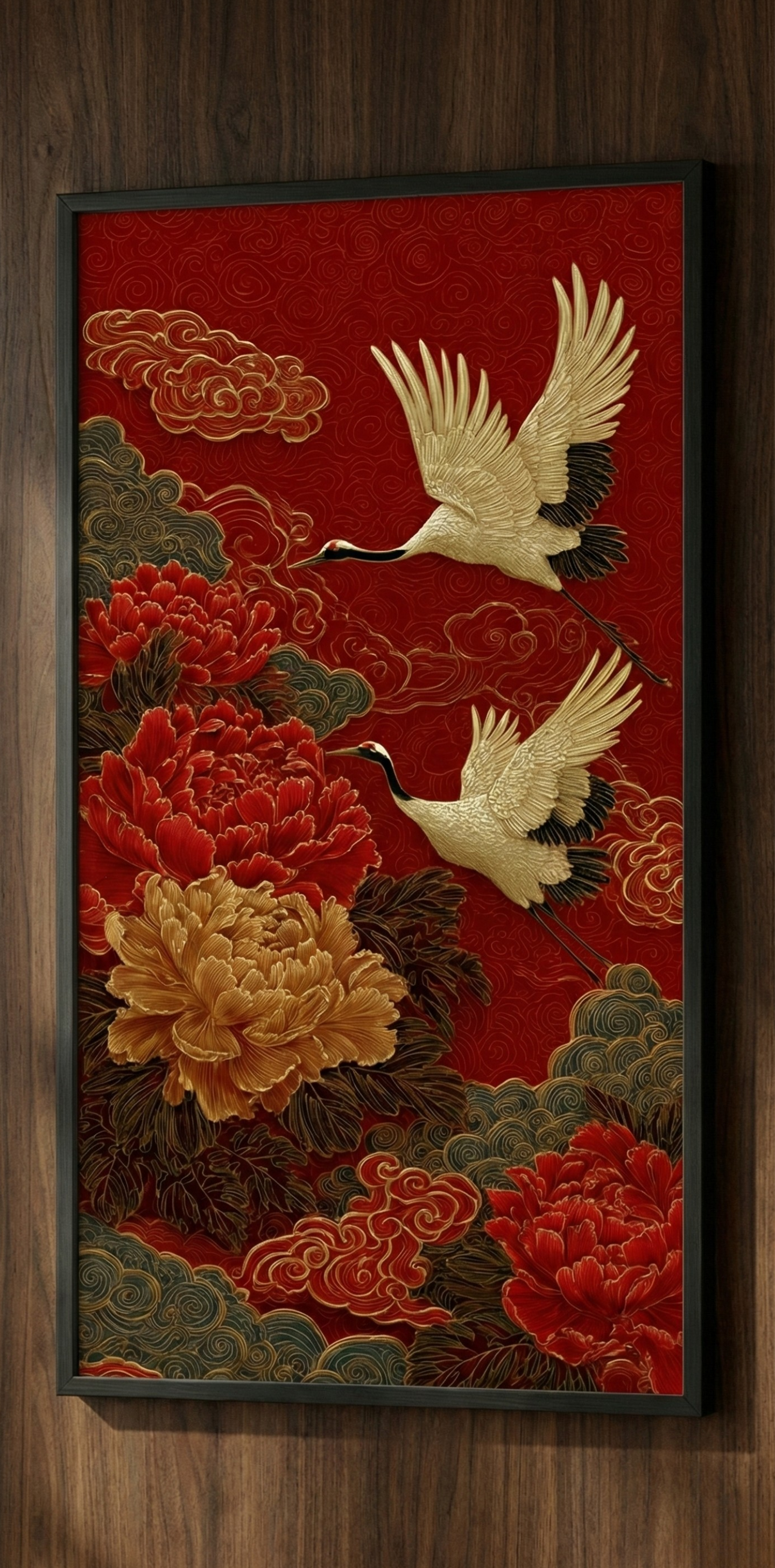 Turna Kuşu Çerçeveli Tablo 50 x 85 cm Dekoratif Duvar Tablosu - DP Özel Koleksiyon