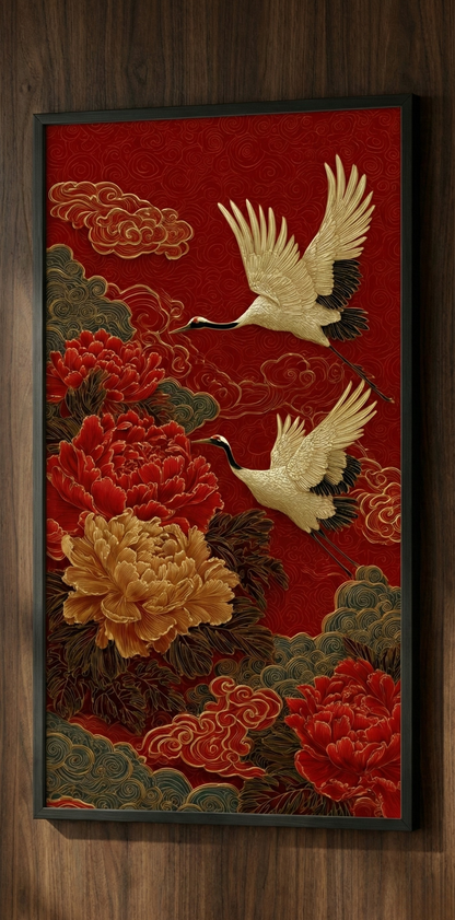 Turna Kuşu Çerçeveli Tablo 50 x 85 cm Dekoratif Duvar Tablosu - DP Özel Koleksiyon