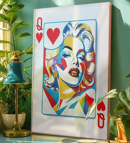 Queen of Hearts Design Framed Painting