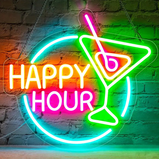 Neon Happy Hour -Bar Temalı Aydınlatma