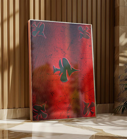 Framed Painting with Spade Design