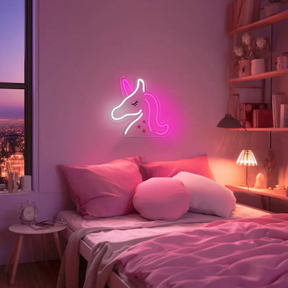 Neon Girls' Room Unicorn Pink Themed Illuminated Decorative Wall Lighting