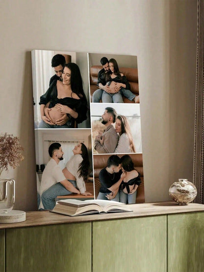 Kişiye Özel Hamilelik Anı Kolaj Tablo | Anne Baba Adayı Hatıra Kanvas Tablo | Bebek Beklerken En Özel Anlar