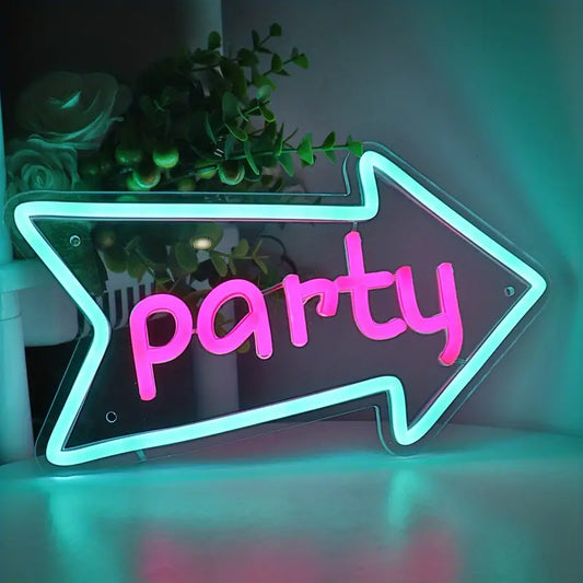 Neon Party Yön Tabelası Temalı Aydınlatma