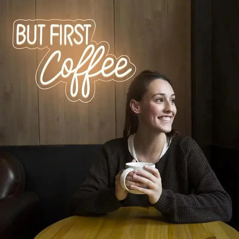 Neon But First Coffee - Kahve Temalı Aydınlatma