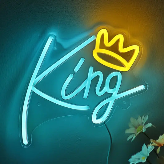 Neon Taçlı Kral- King Temalı Aydınlatma