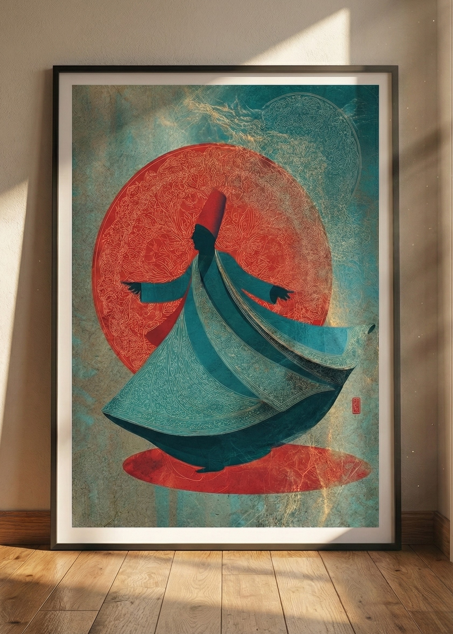 Modern Sufi Serisi Semazen Temalı Şık Çerçeveli Tablo