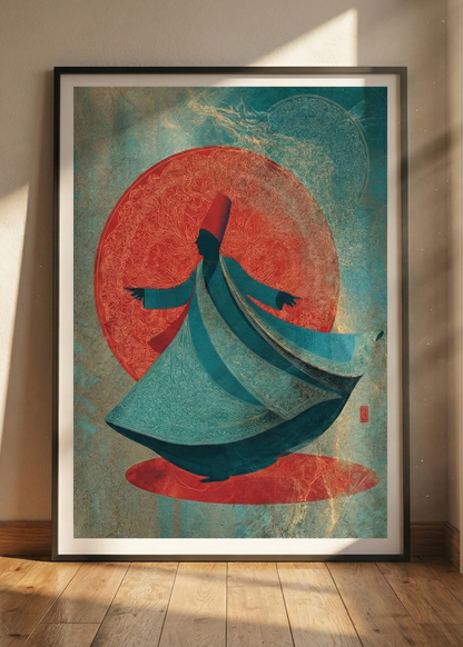 Modern Sufi Serisi Semazen Temalı Şık Çerçeveli Tablo