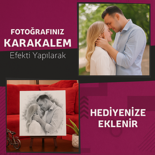 Kişiye Özel Karakalem Tasarımlı - Çerçeveli Tablo