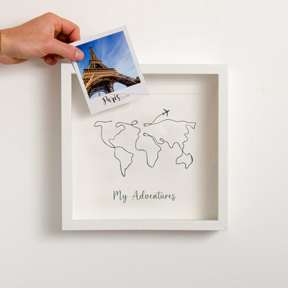 🌍 Tatil - Seyahat Anı Kutusu Dünya Haritası Temalı Çerçeveli Tablo ✈️🖼️