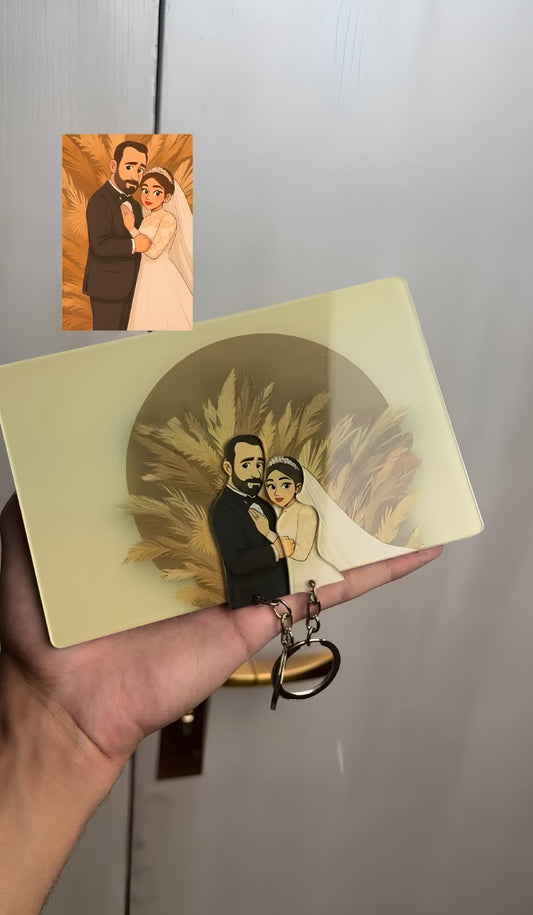 Kişiye Özel Karikatür Tasarımlı Çift Anahtarlık – Hediye & Dekoratif Ürün