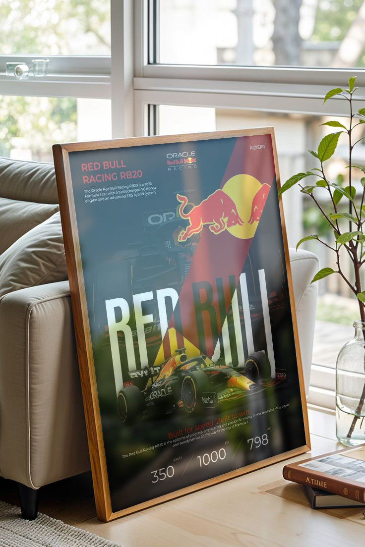 Red Bull Racing RB20 – Formula 1 Çerçeveli Duvar Tablosu