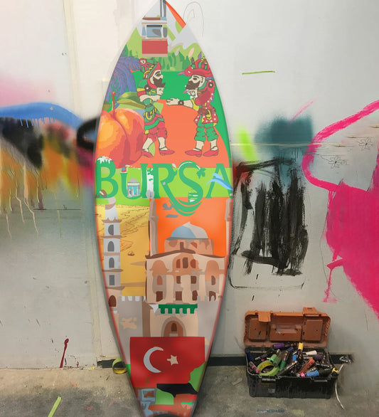 Bursa Themed Decorative Surfboard