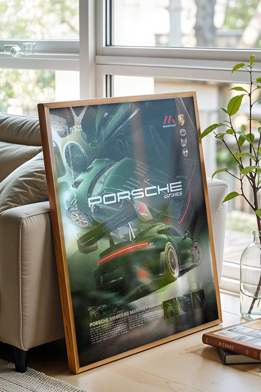 Yeşil Porsche GT3 RS – Showroom/Genç Odası/Ofis İçin Tablo