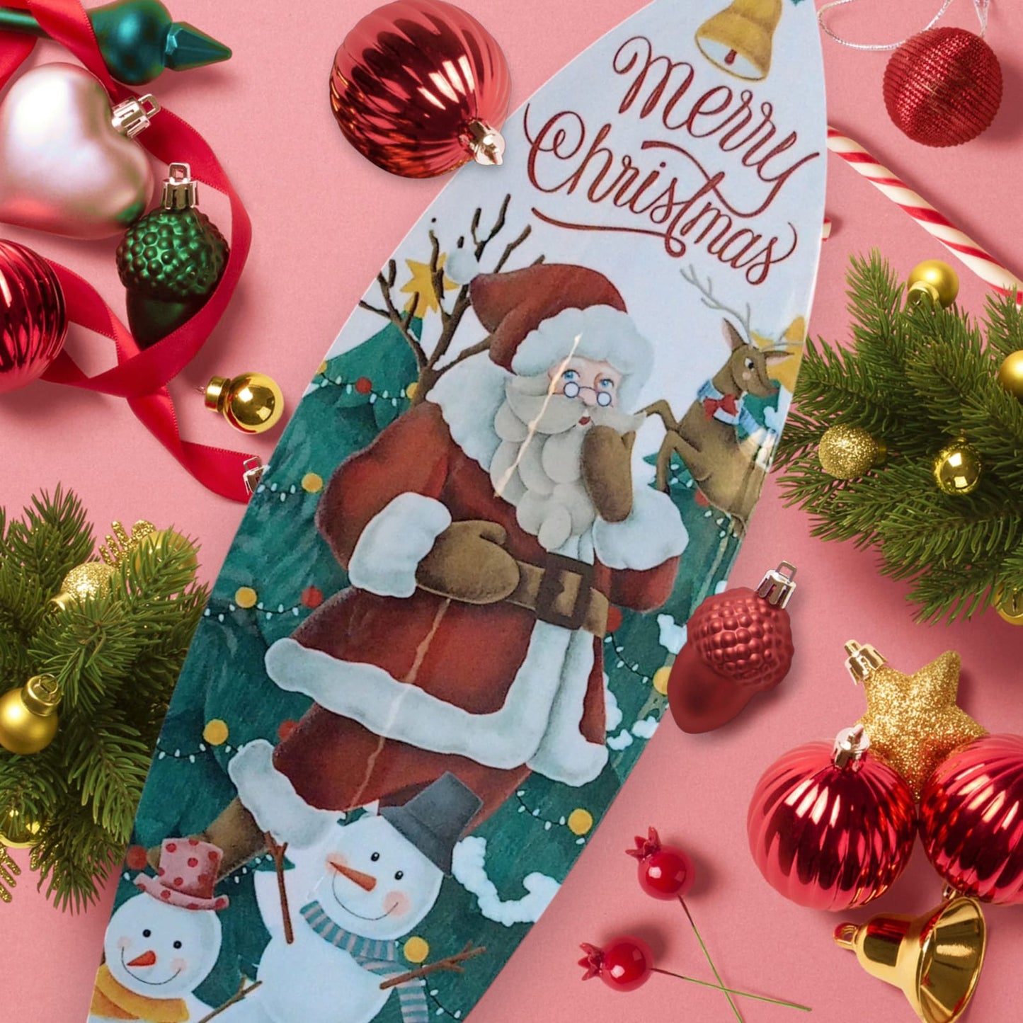 Noel Yılbaşı Dekoratif Sörf Tahtası
