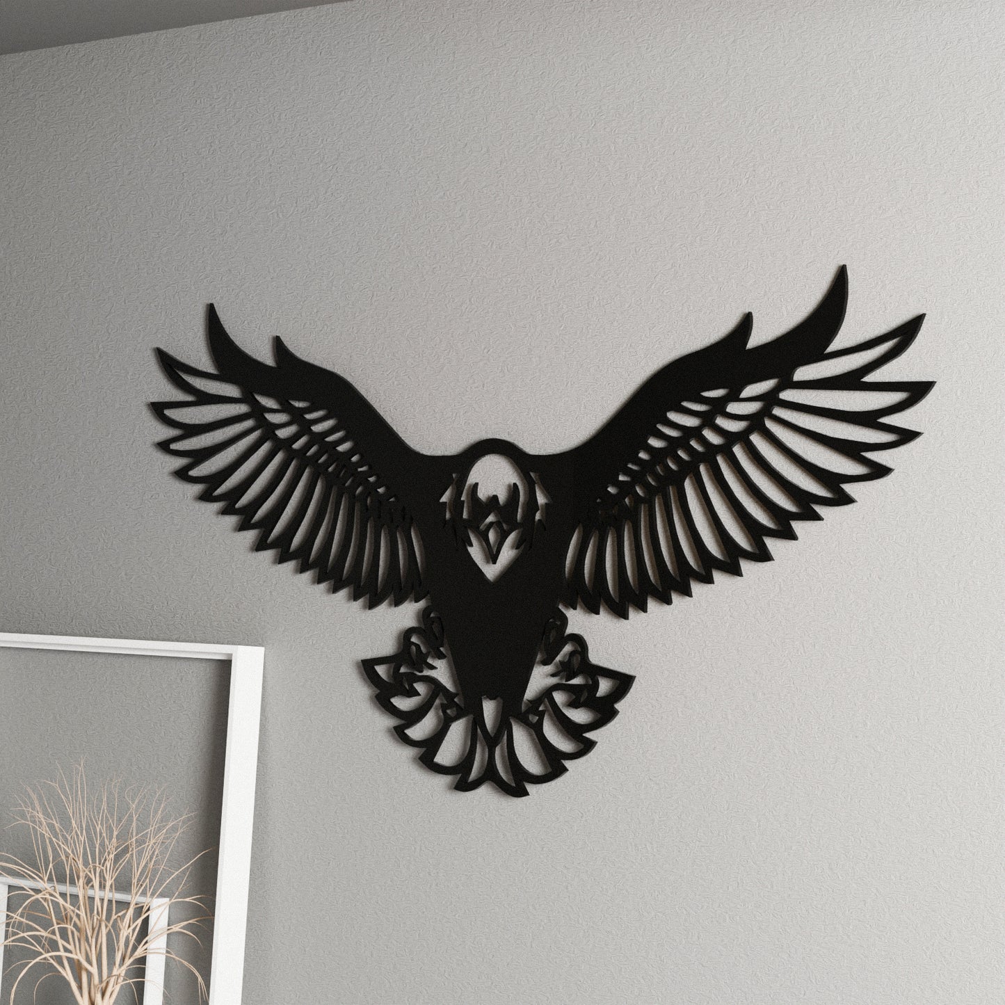 Kartal Şekilli Cam Görünümlü Parlak Tablo