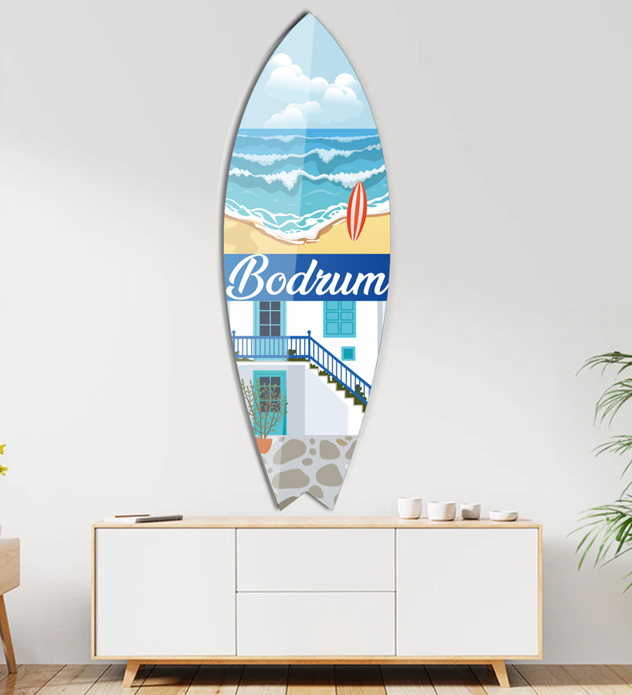 Bodrum Temalı Sörf Tahtası Dekorasyon