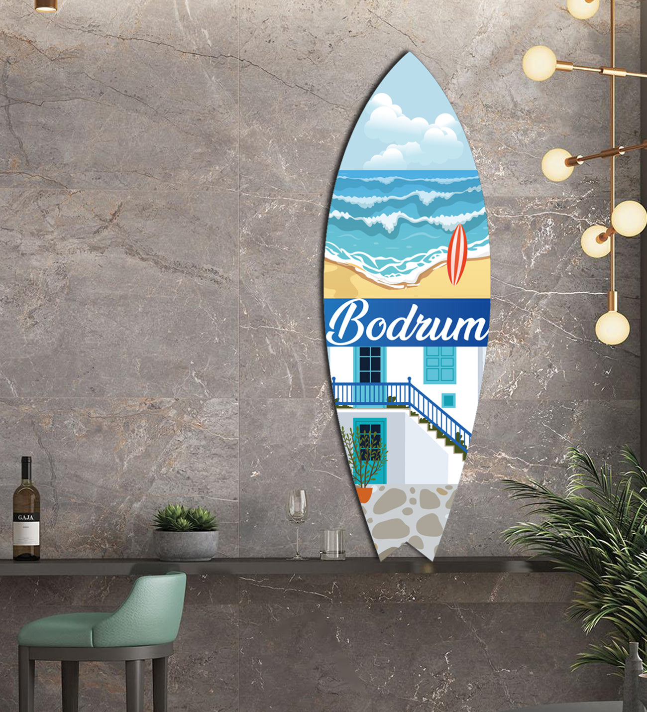 Bodrum Temalı Sörf Tahtası Dekorasyon