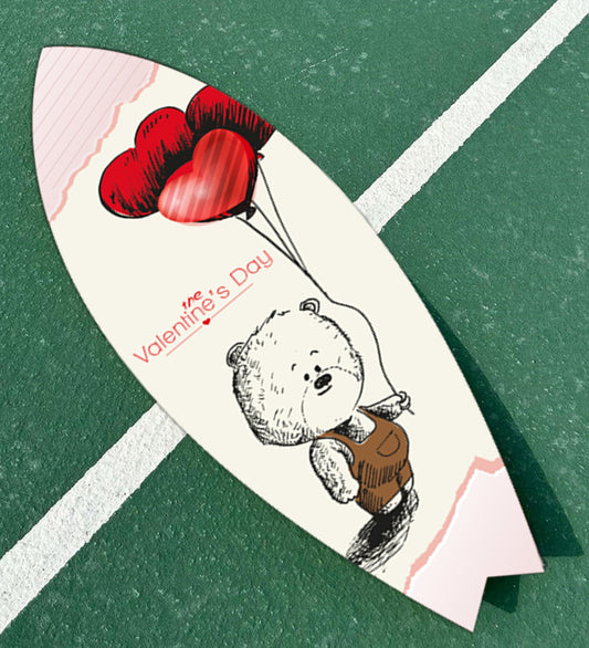 Personalized Teddy Bear and Heart Surfboard