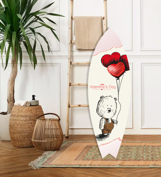 Personalized Teddy Bear and Heart Surfboard