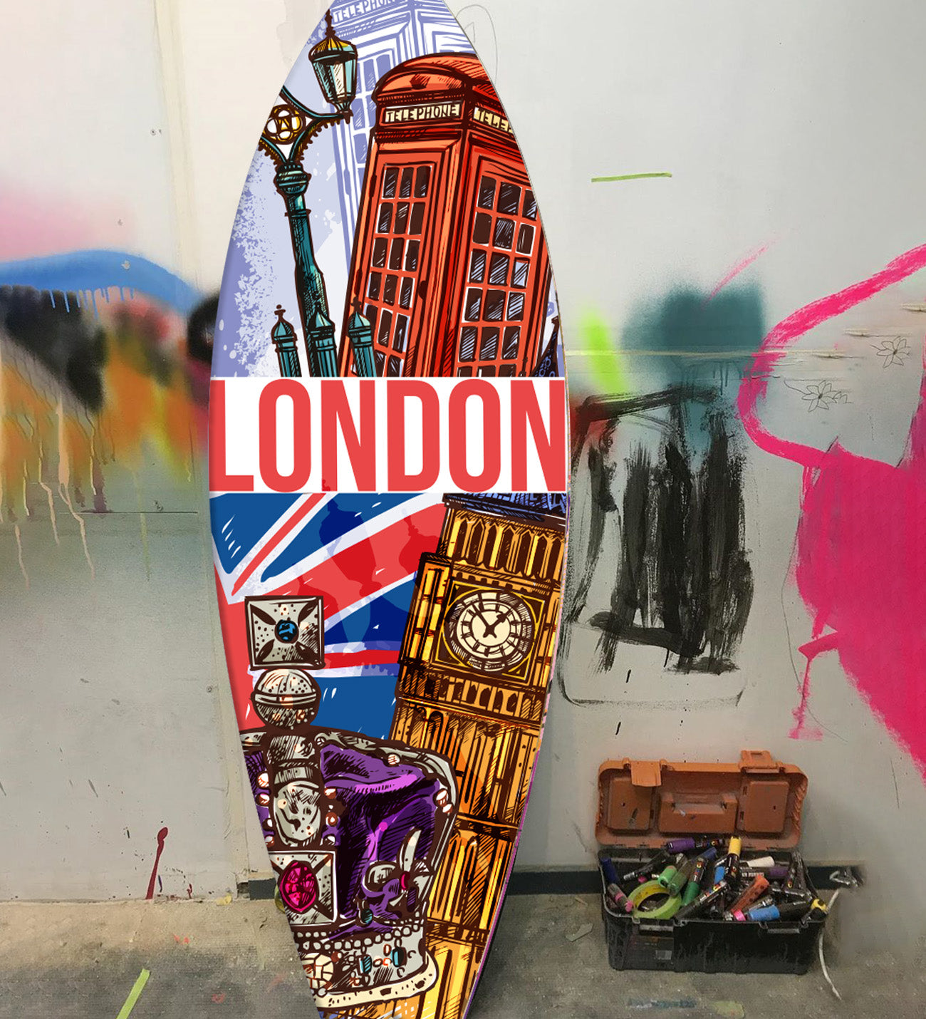 London Temalı Sörf Tahtası