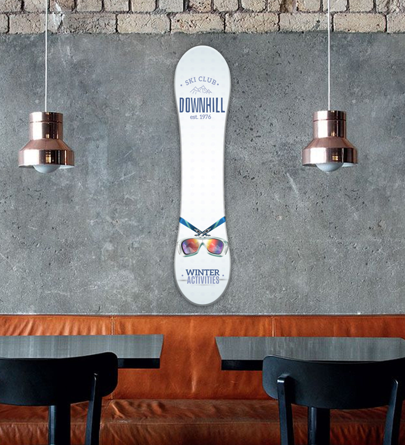 Kar Temalı Dekoratif Kaykay-Snowboard