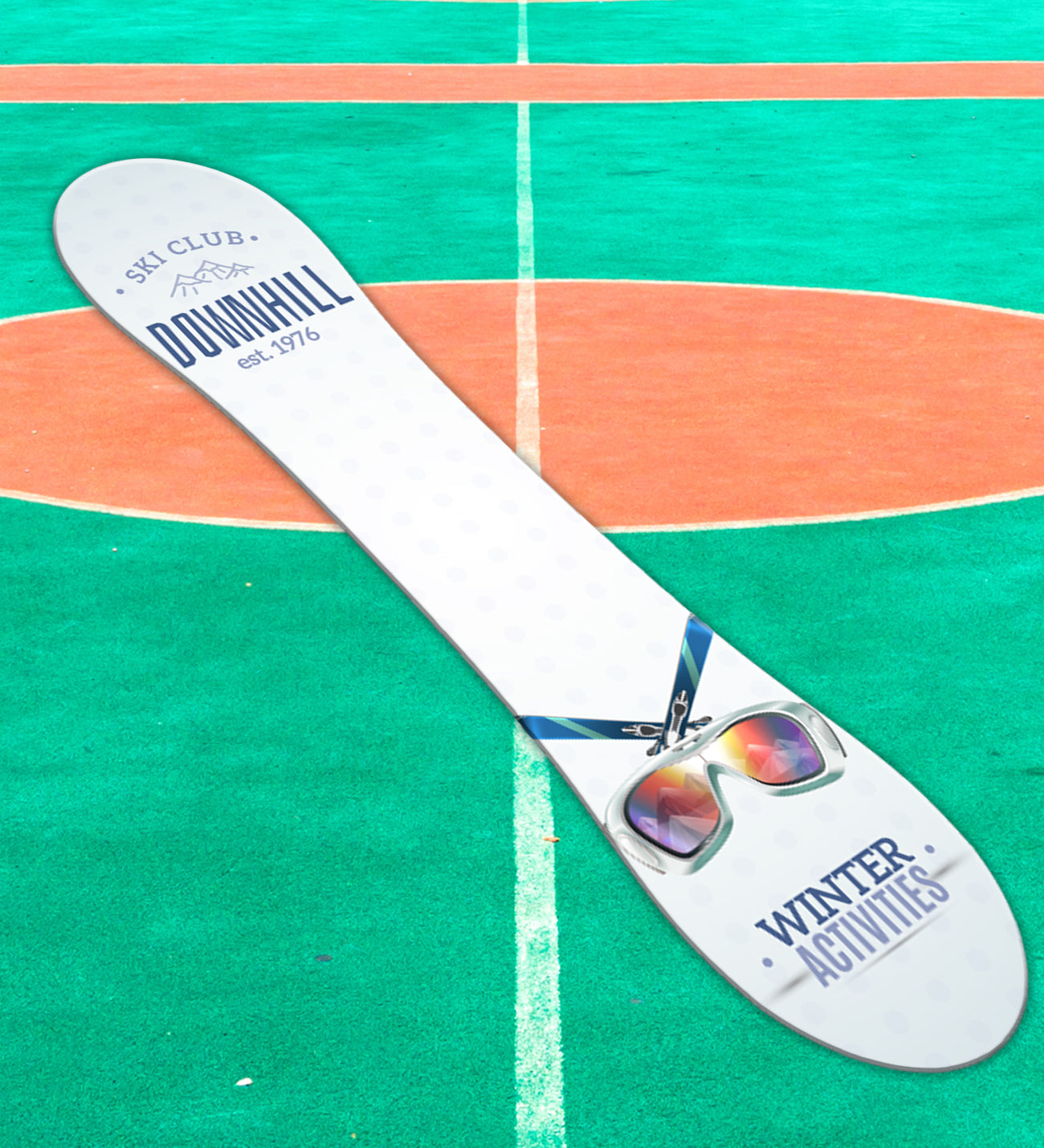 Kar Temalı Dekoratif Kaykay-Snowboard