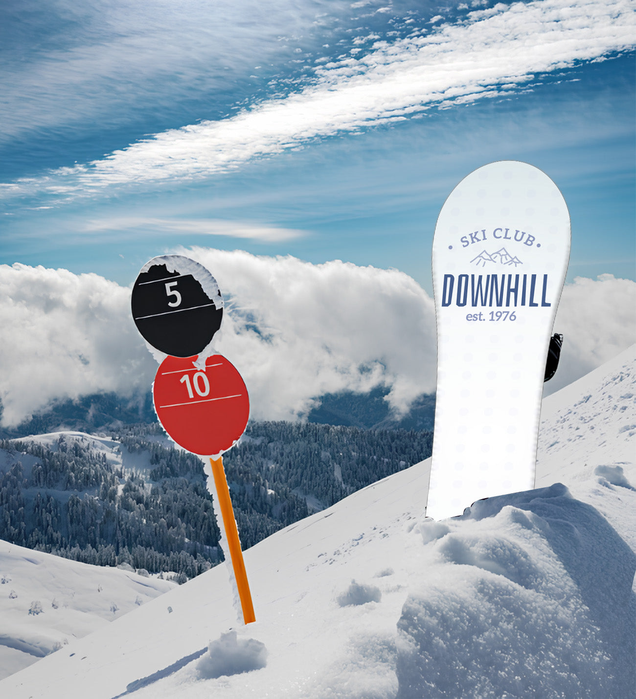 Kar Temalı Dekoratif Kaykay-Snowboard