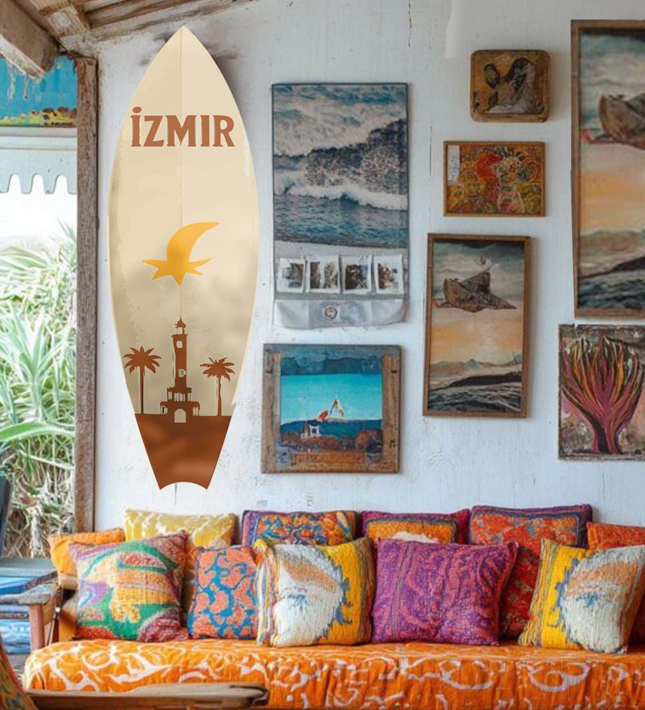 İzmir Dekoratif Sörf Tahtası-kafe-restorant-tatilköyleri