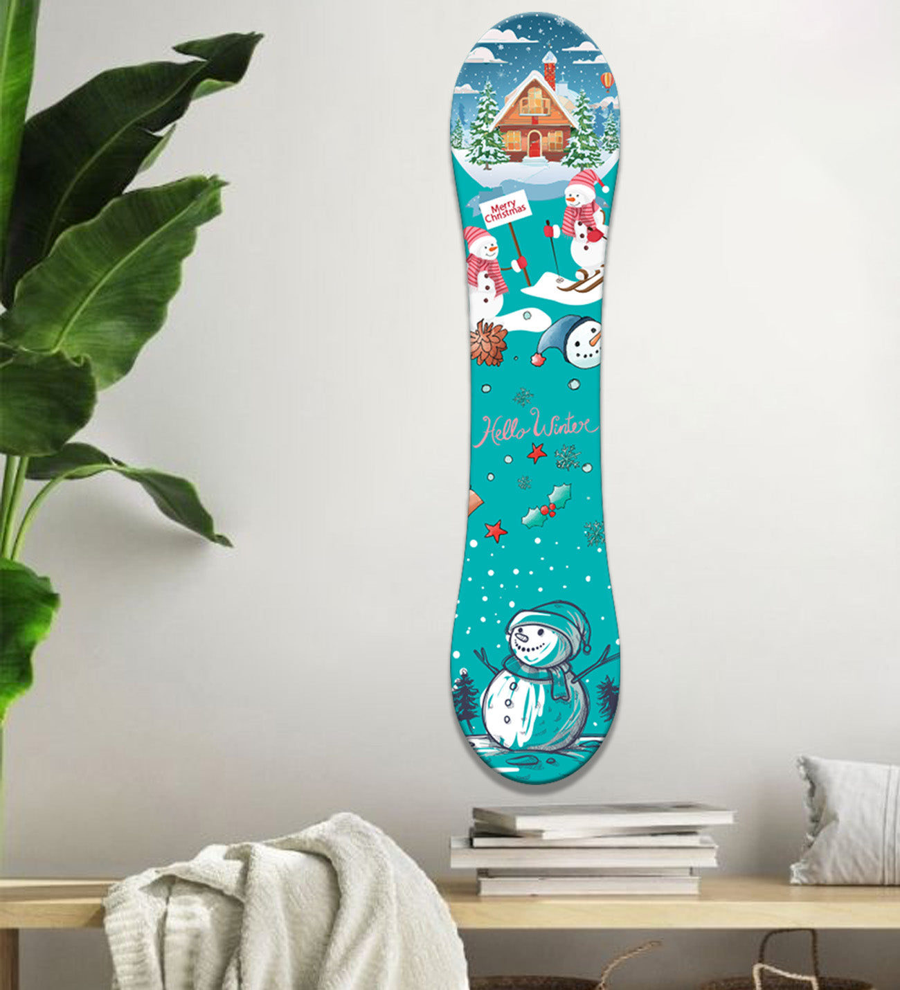 Kardan Adam Temalı Snowboard-Kış