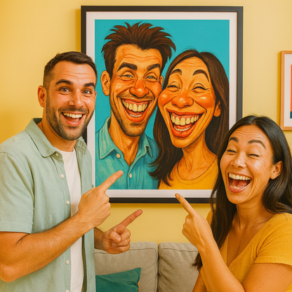 Kişiye Özel Karikatür Tablo Hediye 🎨 Kahkaha Dolu Hediyelik Çerçeve