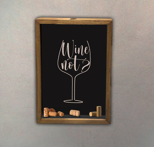 Wine Not Delikli Şarap Mantarı Biriktirme Ahşap Tablo – Dekoratif  Hediye