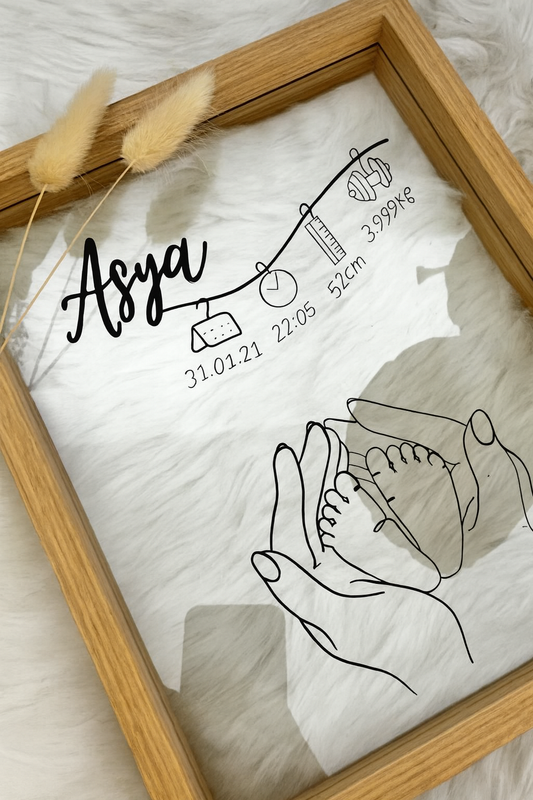 Kişiye Özel Anne Bebek Doğum Temalı Tasarım Tablo