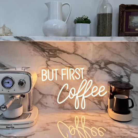 Neon But First Coffee - Kahve Temalı Aydınlatma