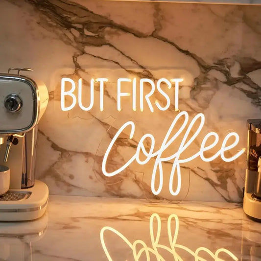 Neon But First Coffee - Kahve Temalı Aydınlatma