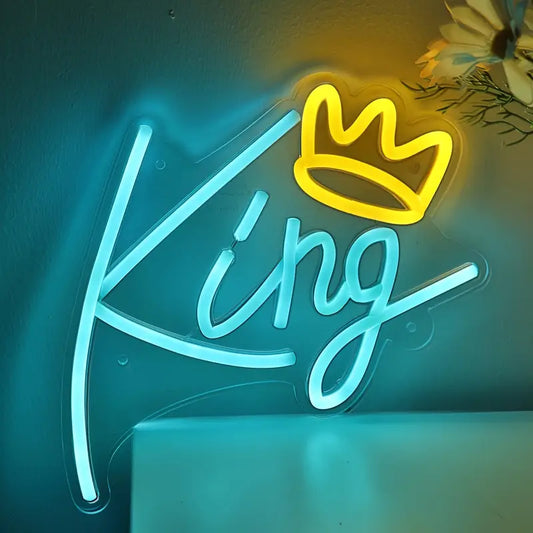 Neon Taçlı Kral- King Temalı Aydınlatma