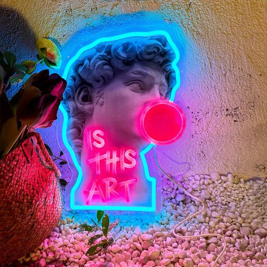 Neon Michelangelo'nun Davut Temalı Işıklı Dekoratif Duvar Aydınlatması