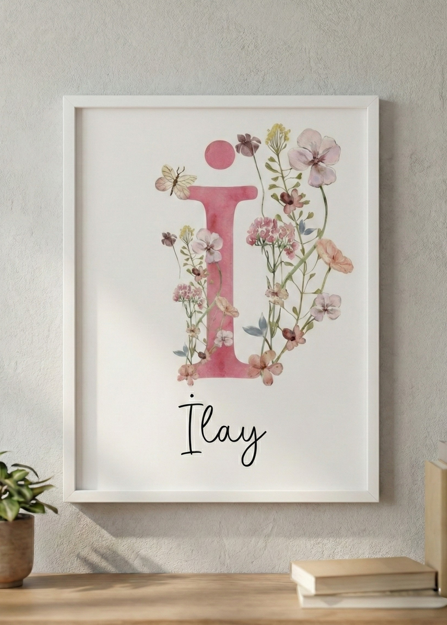 Kişiye Özel İsimli 3'lü Çocuk Odası Tablo Seti - Pembe Tavşan ve Kaz Tasarım