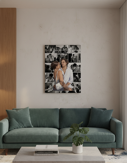Kişiye Özel 13+1 Fotoğraflı Sevgiliye Hediye Kanvas Tablo | Renkli & Siyah Beyaz Tasarım | Aşk Dolu Duvar Dekoru