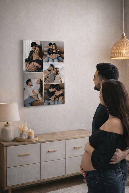 Kişiye Özel Hamilelik Anı Kolaj Tablo | Anne Baba Adayı Hatıra Kanvas Tablo | Bebek Beklerken En Özel Anlar