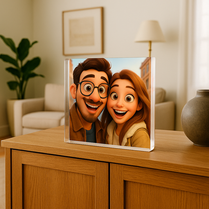 Customizable Pixar Cartoon Themed Gift Portrait and Stand