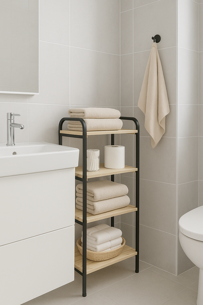 Banyo ve Mutfak Düzenleyici 4 Katlı Metal Raf – Çok Amaçlı Dolap & Organizer