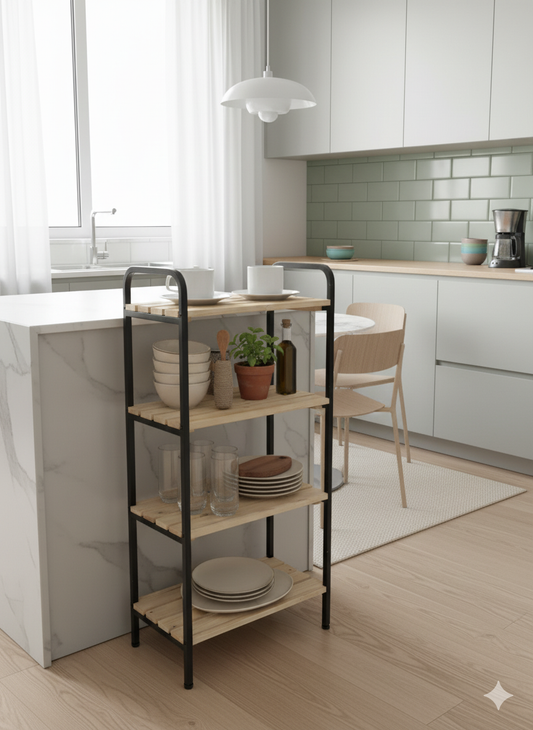 Banyo ve Mutfak Düzenleyici 4 Katlı Metal Raf – Çok Amaçlı Dolap & Organizer