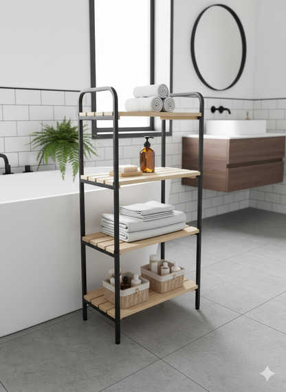 Banyo ve Mutfak Düzenleyici 4 Katlı Metal Raf – Çok Amaçlı Dolap & Organizer