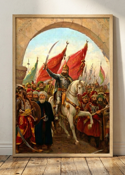 Fatih Sultan Mehmet Han Tarihi Çerçeveli Duvar Tablosu